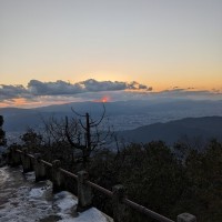 夕暮れの宝満山　今年もくれ行く。たくさん山に登りました。