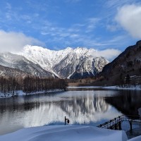 大正池と穂高連峰