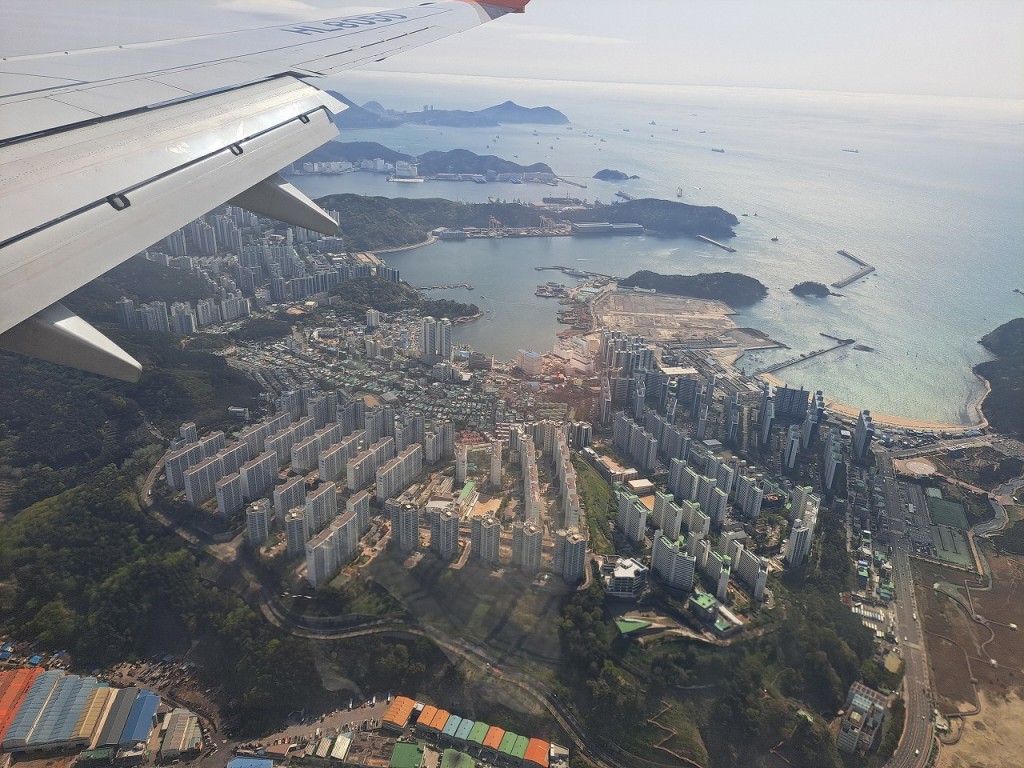 飛行機から見た釜山