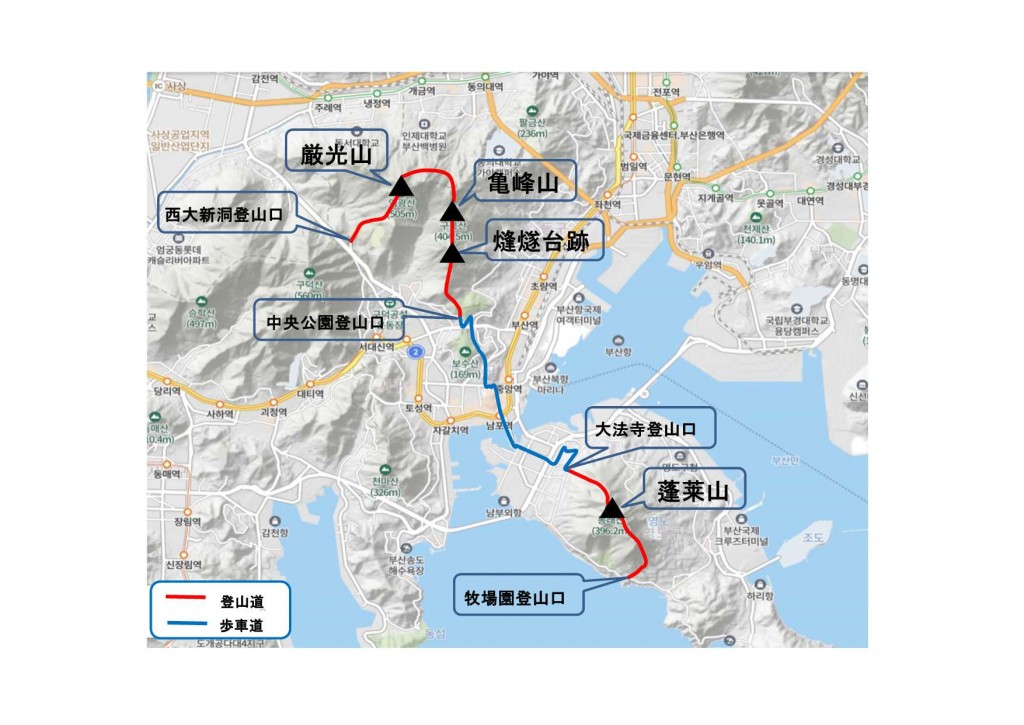 地図（厳光山～亀峰山～蓬莱山）