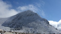 雪の久住山、雪を背負うとまた異なる風景を楽しむことができる。雪山は危険もあるがやはり楽しい