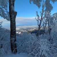 ■今日の一枚:大山の尾根道から弓ヶ浜が見えた。今年も見通しの良い年であってほしい